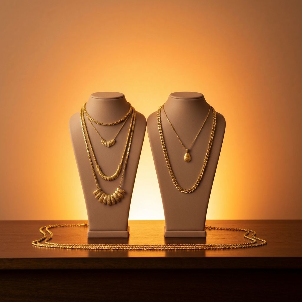 Gold Necklace Display