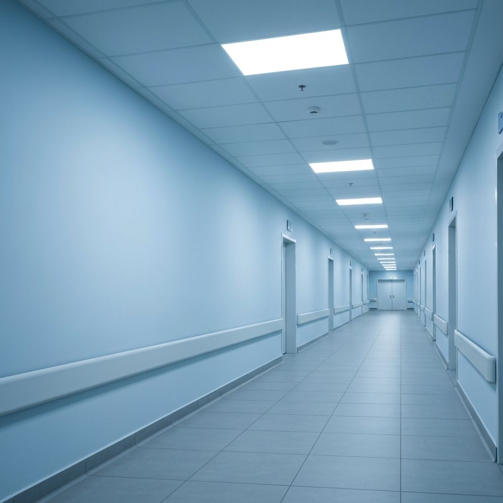 Hospital Corridor with Efficient LED Lighting