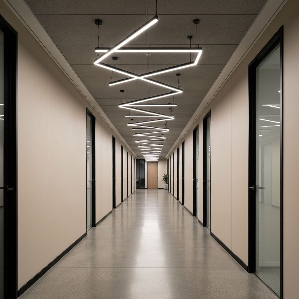 Custom Length Light Fixtures in Corridors