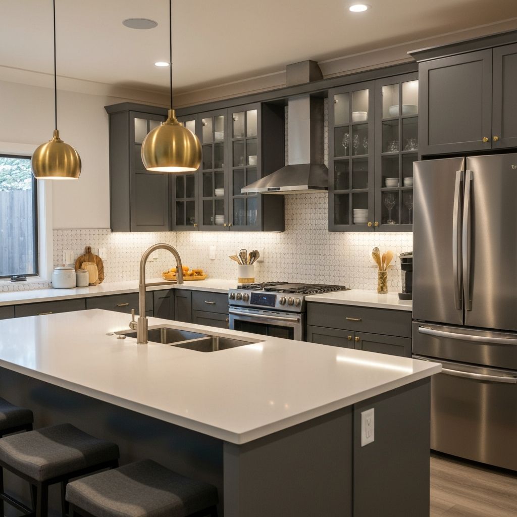 Kitchen with Under-Cabinet LED Strips