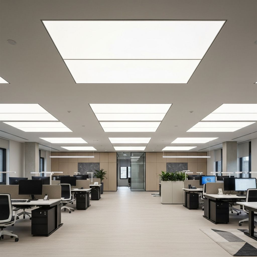 Modern Office with Modular Lighting Grid